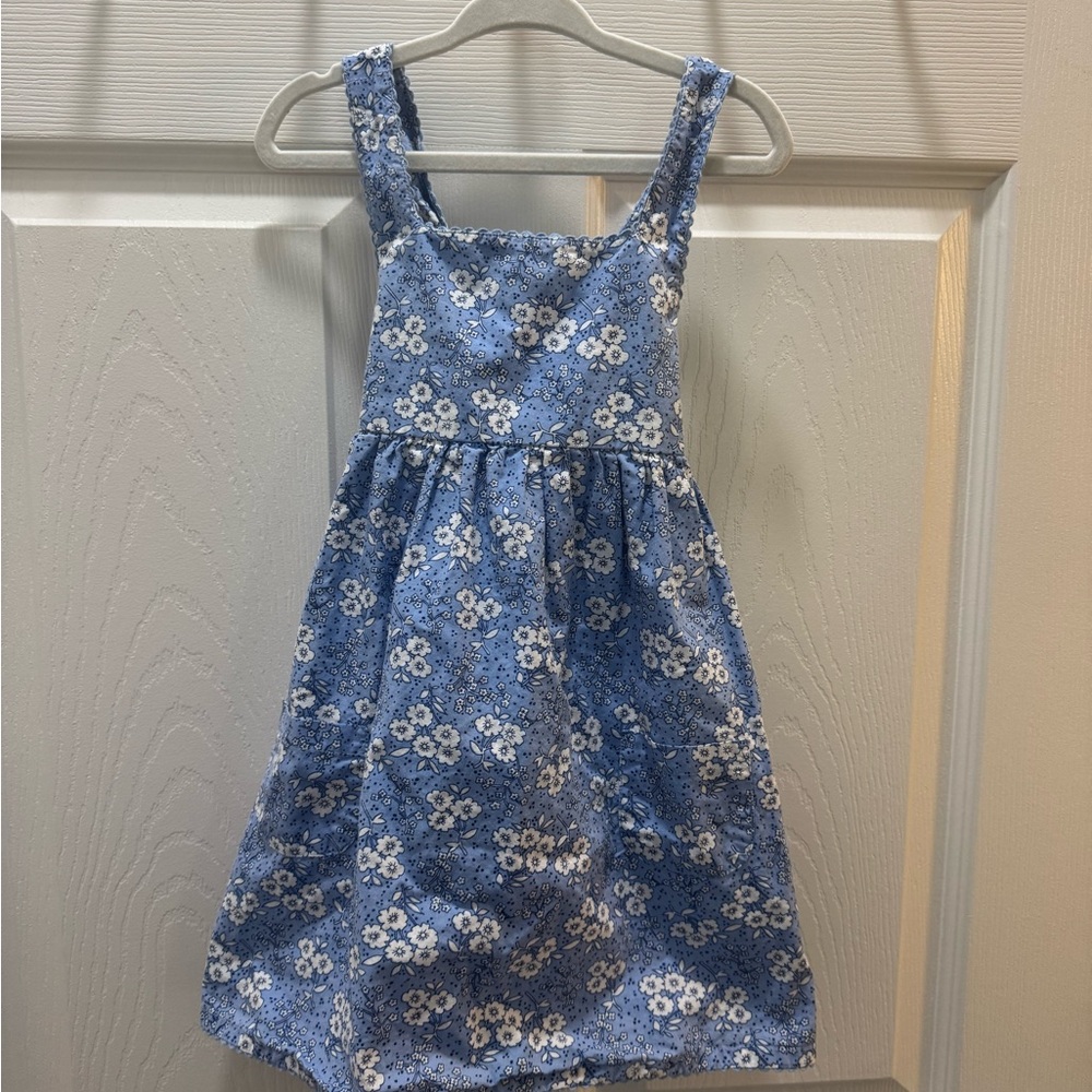 JoJo Maman Bebe Girls Blue Floral Sundress, Size 2T